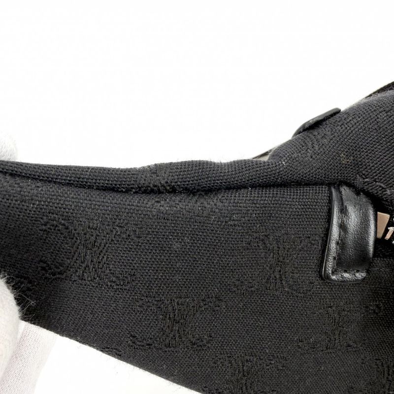 Celine Body Bag Triomphe Canvas Black Silver Har