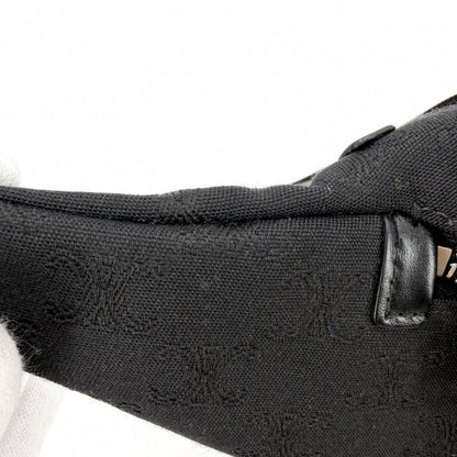 Celine Body Bag Triomphe Canvas Black Silver Har