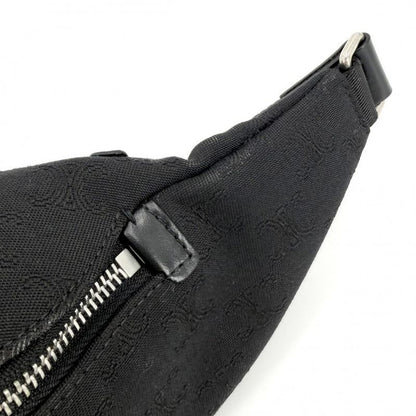 Celine Body Bag Triomphe Canvas Black Silver Har