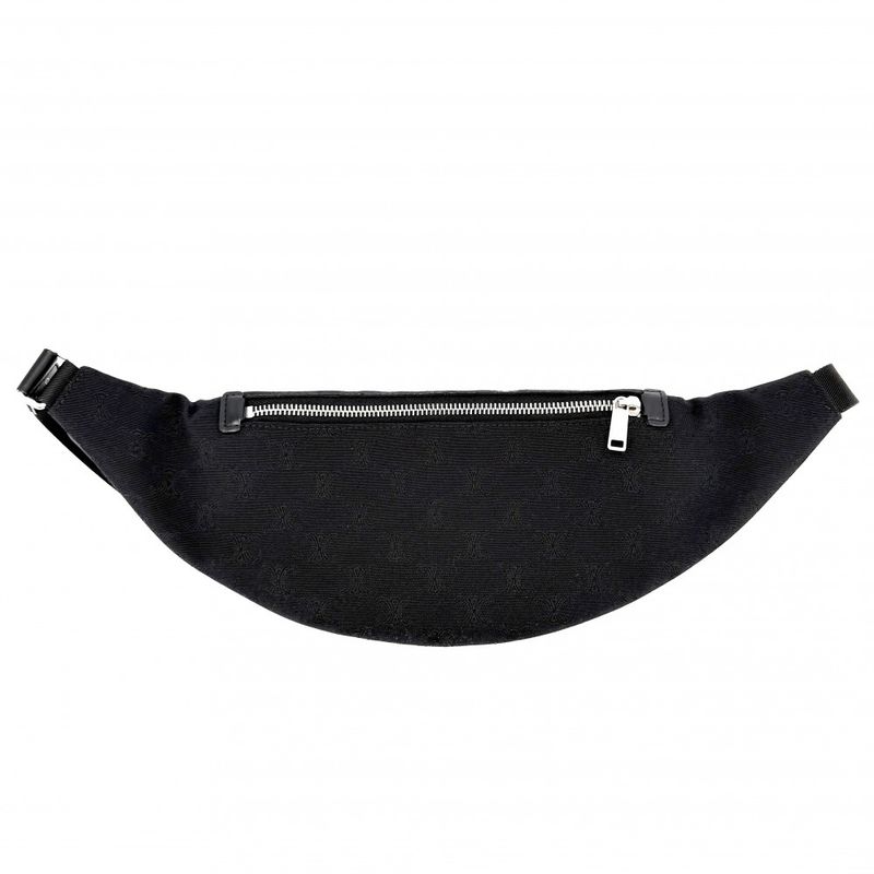 Celine Body Bag Triomphe Canvas Black Silver Har