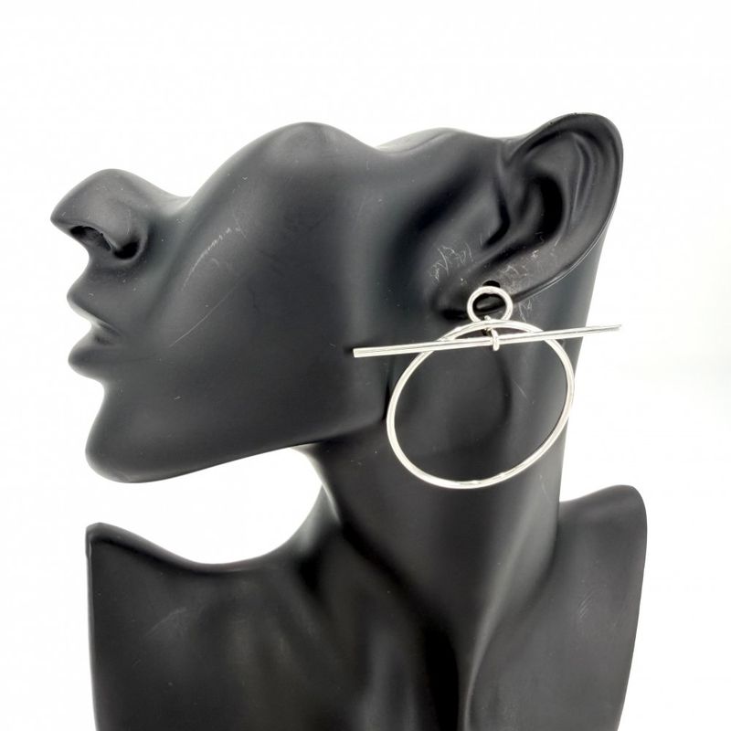 Hermes Earrings 's Loop MM Hoop 925 Sterling Silver