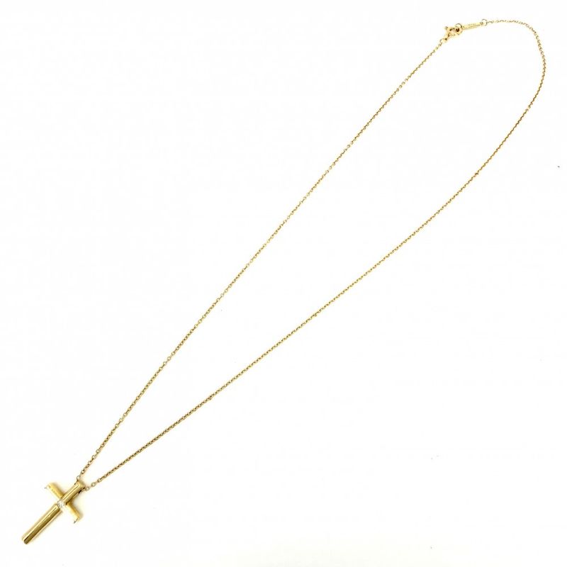 Tiffany & Co. Necklace Cross Pendant 18K YG