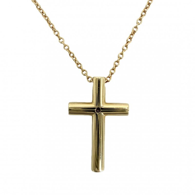Tiffany & Co. Necklace Cross Pendant 18K YG