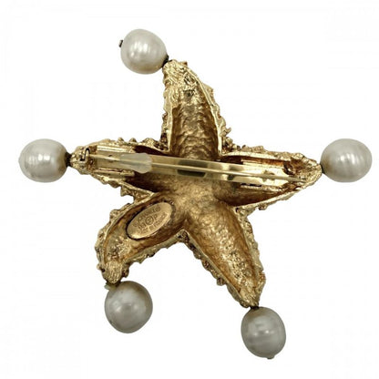 Chanel Brooch Star Demochif CC Logo Vintage Lava Magma