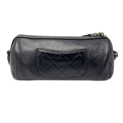 Chanel Bag Chain Shoulder 2-Way Logo Black Silver Gold Lambskin
