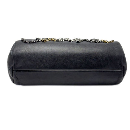 Chanel Bag Chain Shoulder 2-Way Logo Black Silver Gold Lambskin
