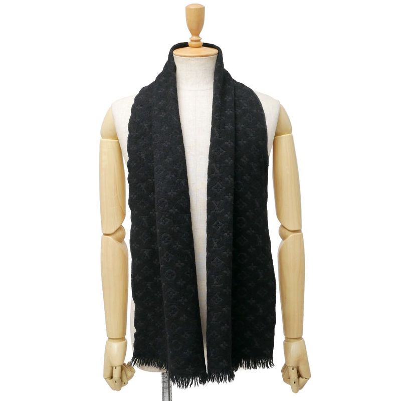 Louis Vuitton Monogram Classic Scarf Fringe Shawl
