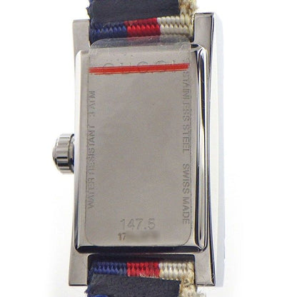 Gucci Watch Frame 147.5 Rectangular White Red Navy Dial Long