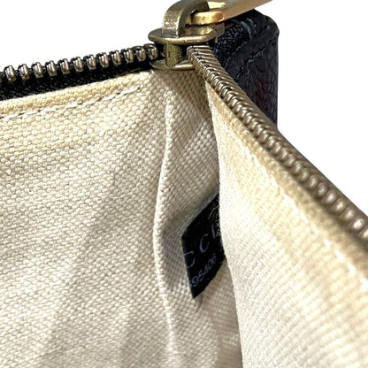 Gucci Logo Print Clutch Leather