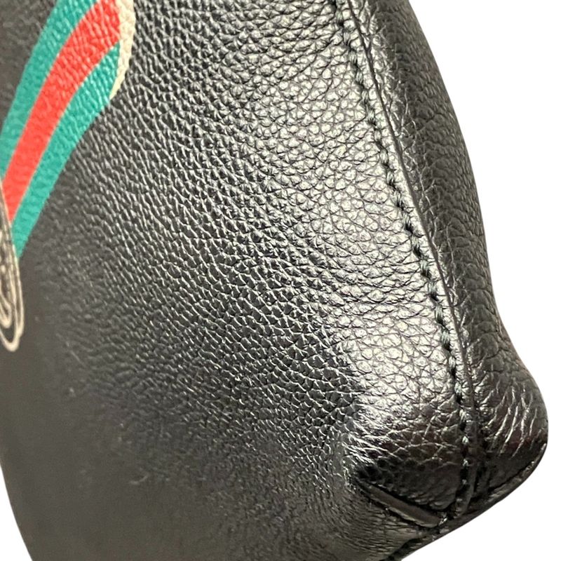 Gucci Logo Print Clutch Leather