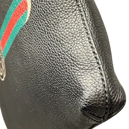 Gucci Logo Print Clutch Leather