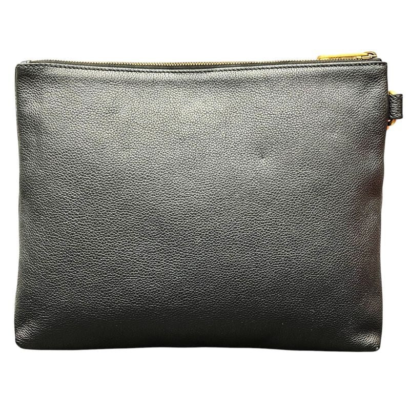 Gucci Logo Print Clutch Leather