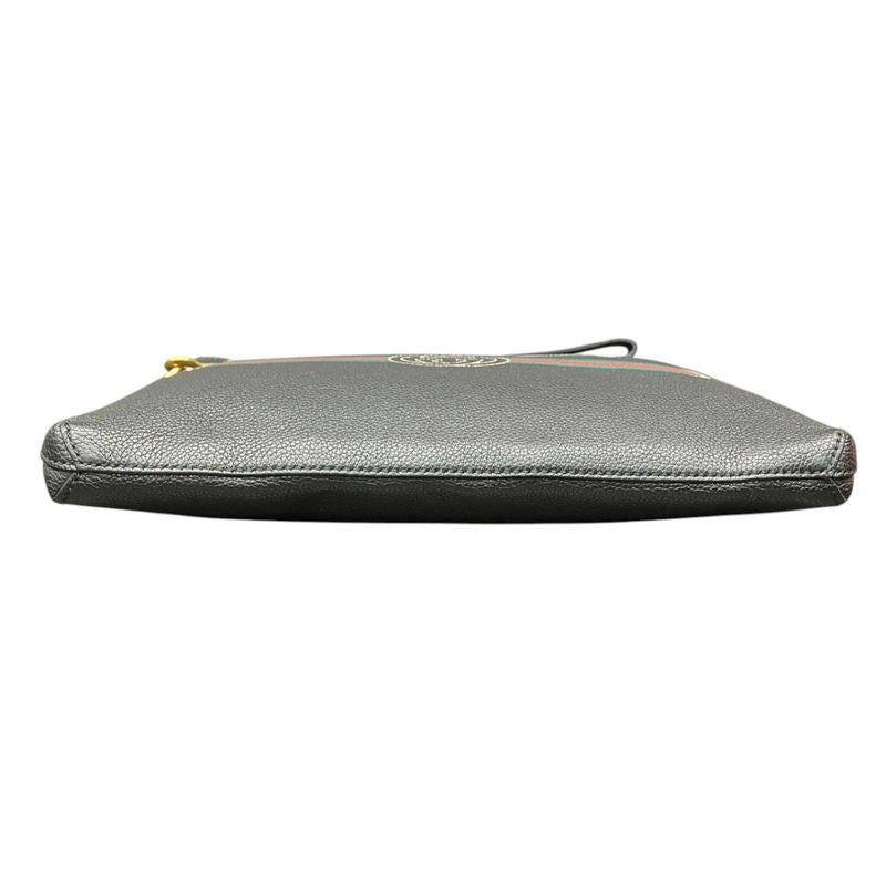Gucci Logo Print Clutch Leather