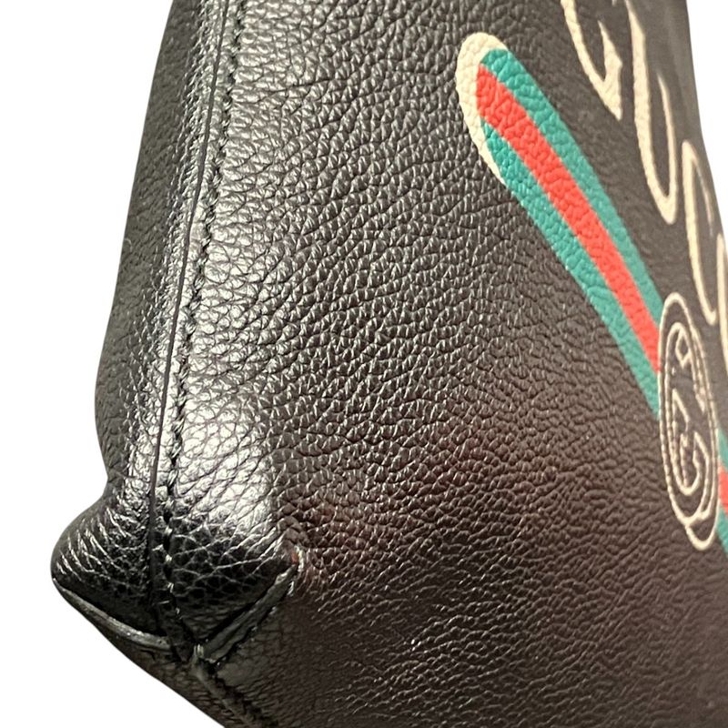 Gucci Logo Print Clutch Leather