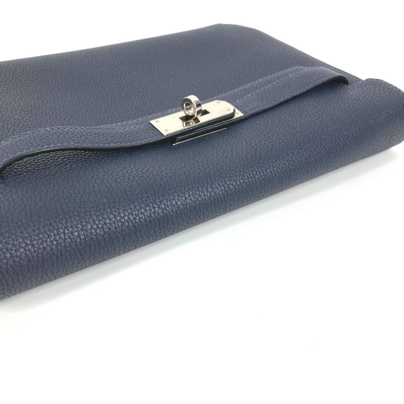 Hermes Clutch Kelly Depeche 25 Togo Navy
