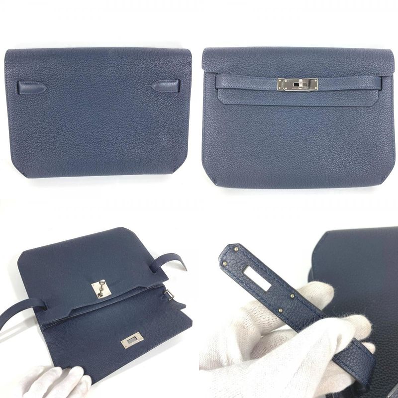 Hermes Clutch Kelly Depeche 25 Togo Navy