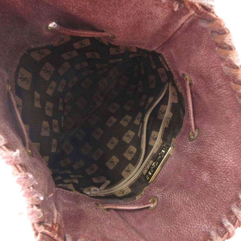 Saint Laurent Yves Vintage Drawstring Shoulder Bag Leather