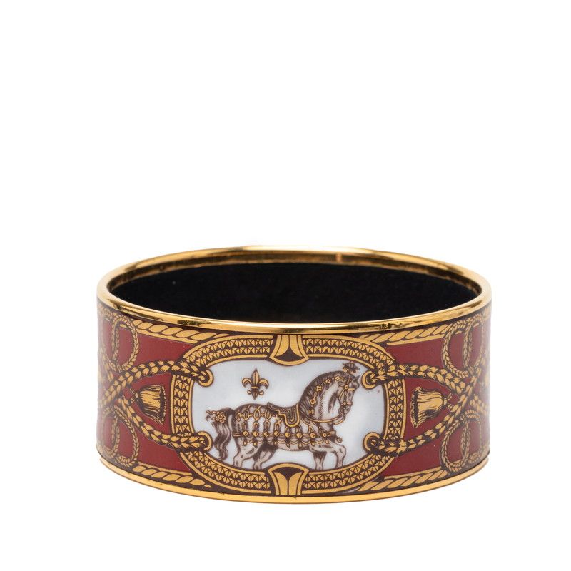 Hermes Enamel TGM Cloisonne Gold Multicolor Plated