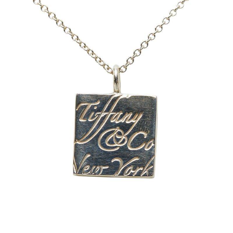 Tiffany & Co. Notes Square Logo Plate Silver