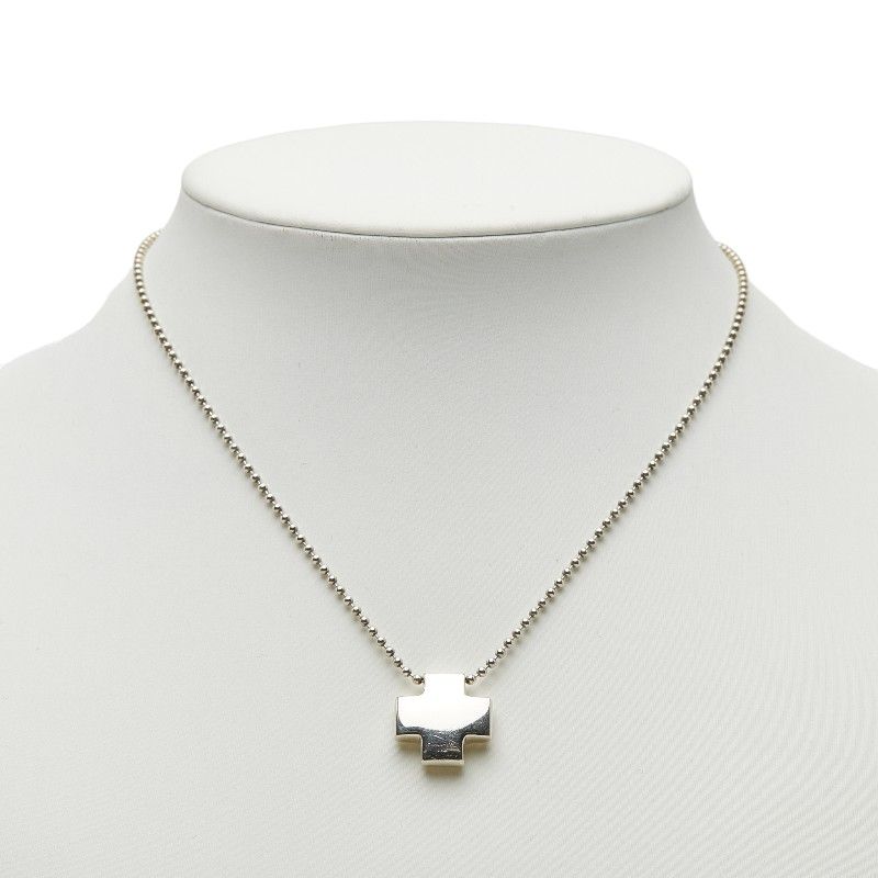 Tiffany & Co. Roman Cross Ball Chain Necklace Silver