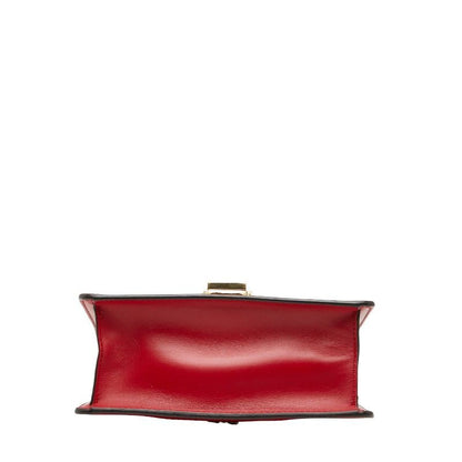 Gucci Sherry Line Sylvie Small Crossbody Chain Shoulder Bag Red Leather