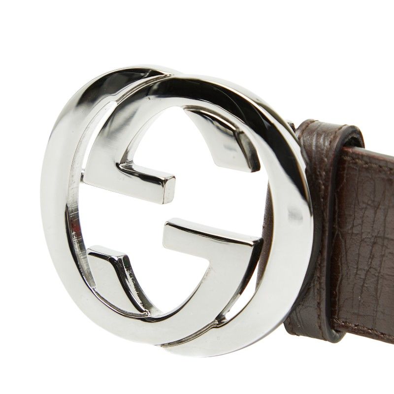 Gucci Interlocking Sherry Line Belt 36 Brown Multicolor Leather