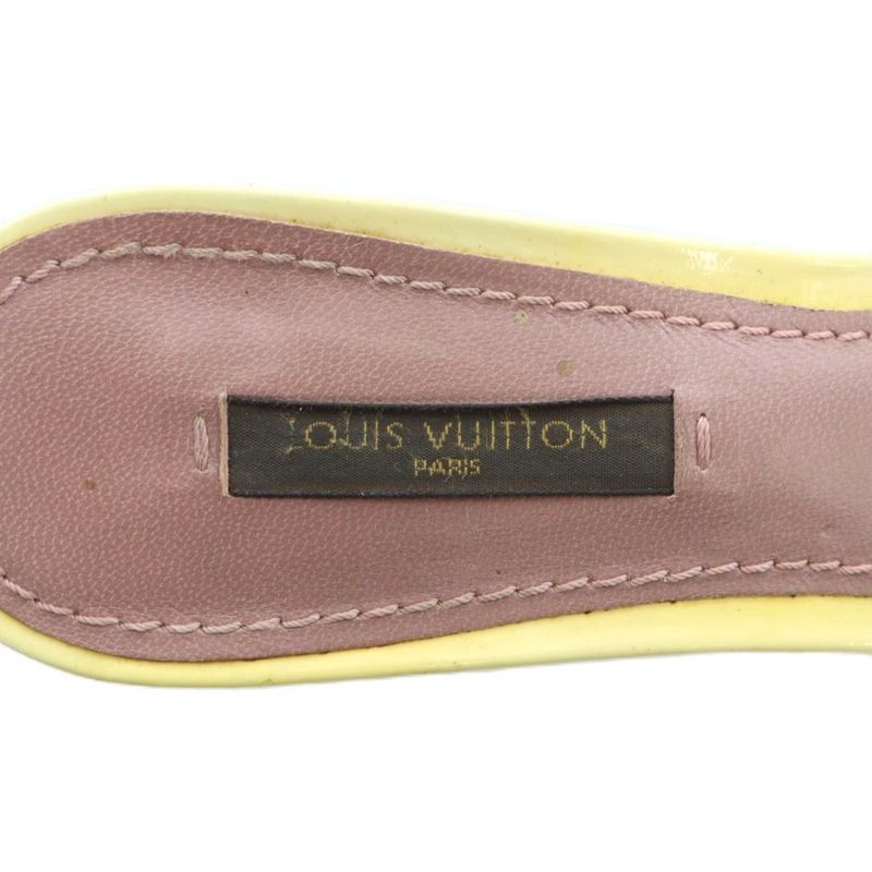 Louis Vuitton Mule Sandals Logo Leather Monogram 36 Brown Yellow