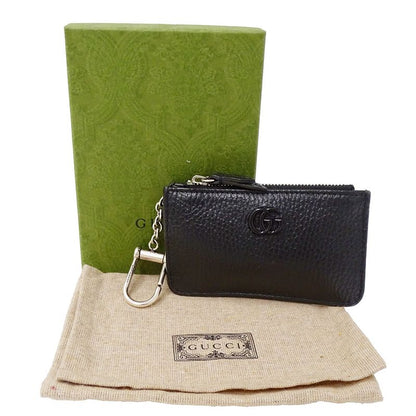 Gucci Wallet Coin Case Petit Marmont Leather Black