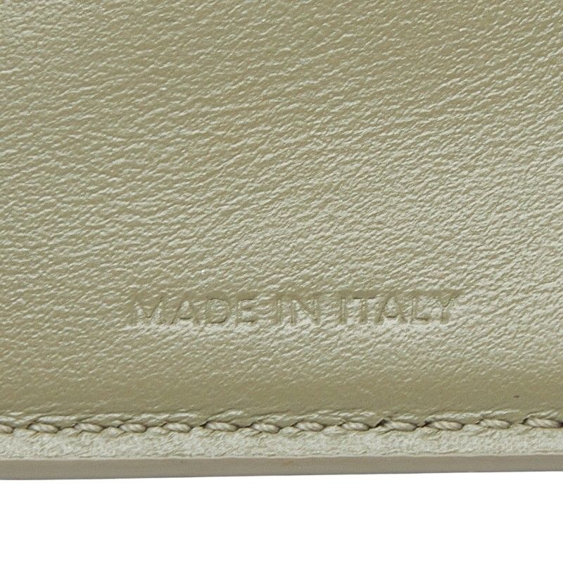 Celine Triomphe Compact Wallet Trifold Wallet Golden Khaki Green Leather