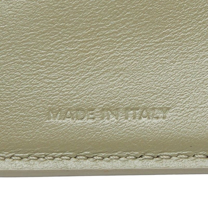 Celine Triomphe Compact Wallet Trifold Wallet Golden Khaki Green Leather