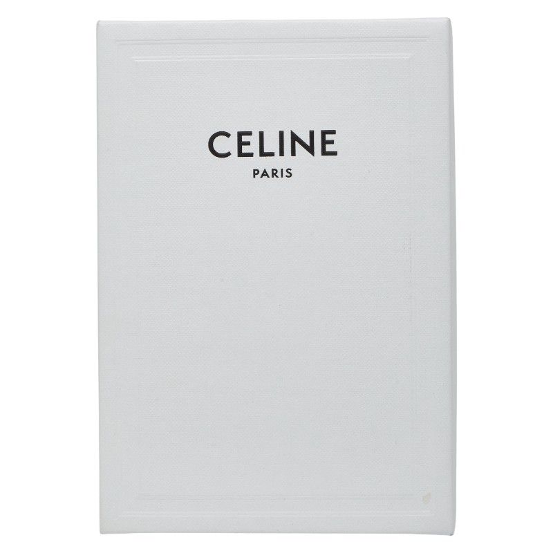 Celine Triomphe Compact Wallet Trifold Wallet Golden Khaki Green Leather