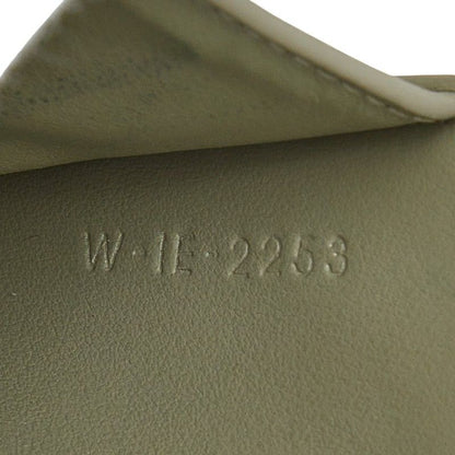 Celine Triomphe Compact Wallet Trifold Wallet Golden Khaki Green Leather