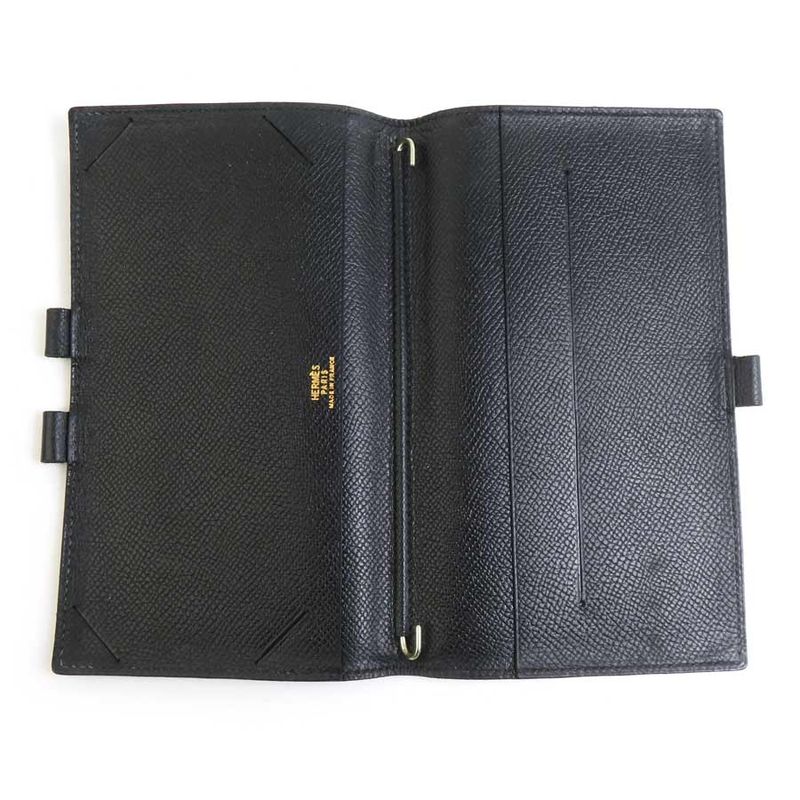 Hermes Notebook Cover Leather Black