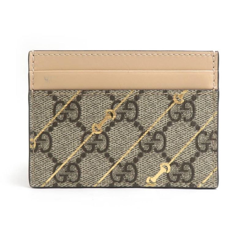 Gucci Card Case Leather Canvas
