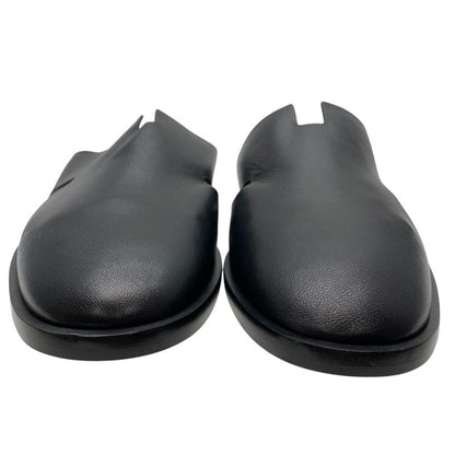 Hermes Motif Mule Sandals Slippers Rat Shoes Black Leather
