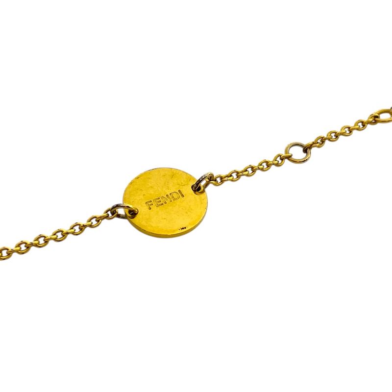 Fendi Is Bracelet Crystal Rhinestone Metal Gold