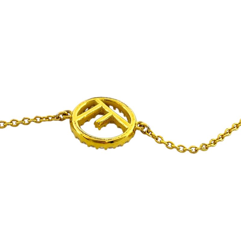 Fendi Is Bracelet Crystal Rhinestone Metal Gold