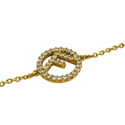 Fendi Is Bracelet Crystal Rhinestone Metal Gold