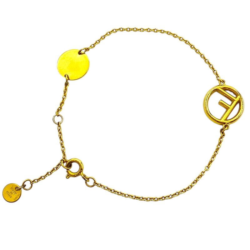 Fendi Is Bracelet Crystal Rhinestone Metal Gold
