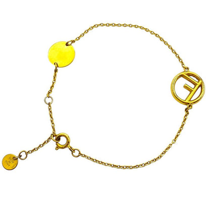 Fendi Is Bracelet Crystal Rhinestone Metal Gold