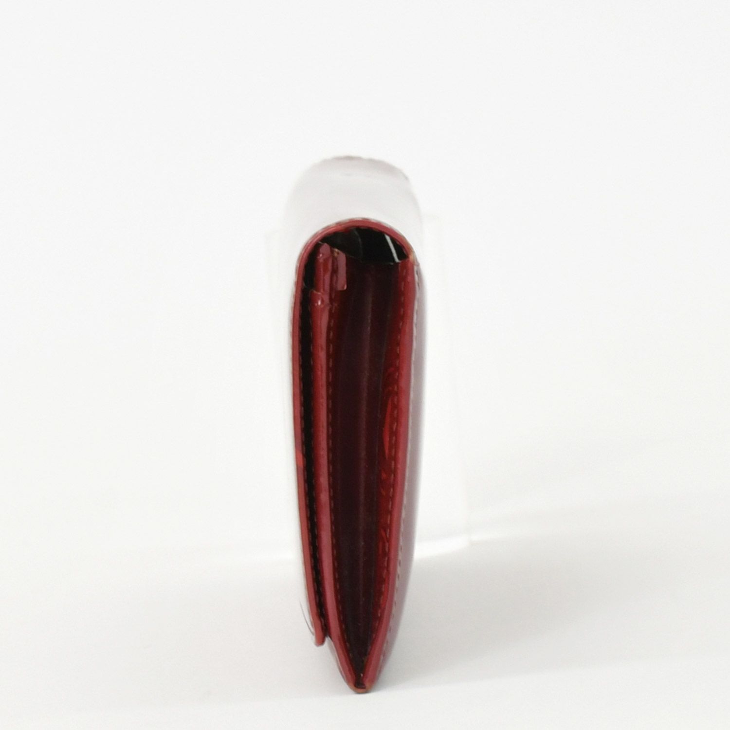 Cartier Wallet Double C Bordeaux Patent Leather Silver — view 3