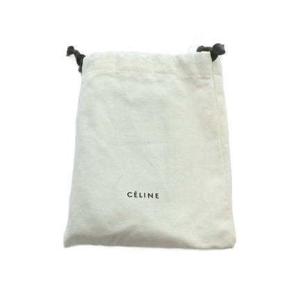 Celine Long Wallet Leather Logo Zip Around Beige MQ