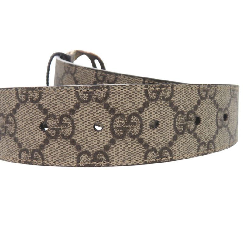 Gucci GG Buckle Belt Leather Beige