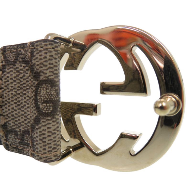 Gucci GG Buckle Belt Leather Beige