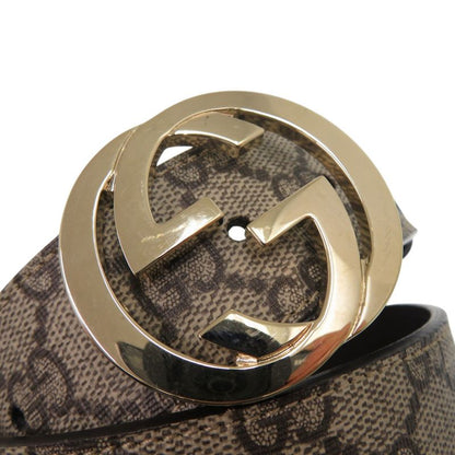 Gucci GG Buckle Belt Leather Beige