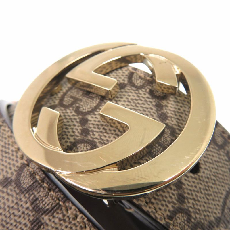 Gucci GG Buckle Belt Leather Beige