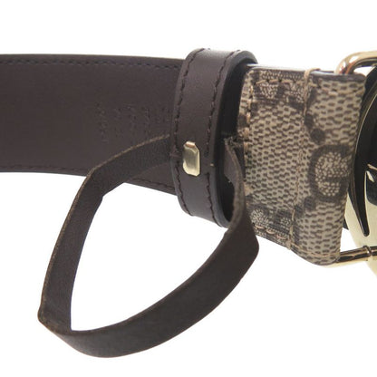 Gucci GG Buckle Belt Leather Beige