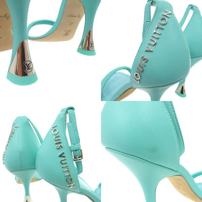 Louis Vuitton Logo Strap Sandals Leather Blue Green LV