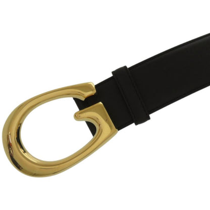 Gucci Buckle Leather Metal Black