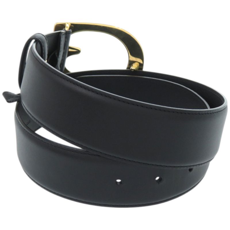 Gucci Buckle Leather Metal Black
